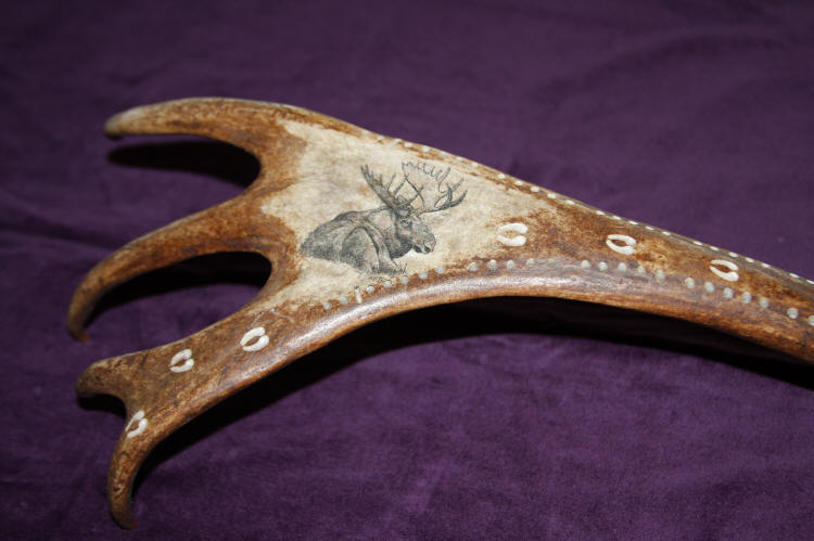 Scrimshaw Antler Cribbage Board Made From Moose Elk Deer And Caribou